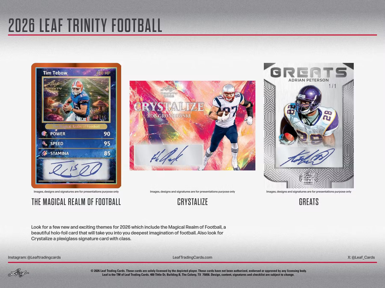 2026 Leaf Trinity Football Jumbo Trading Cards