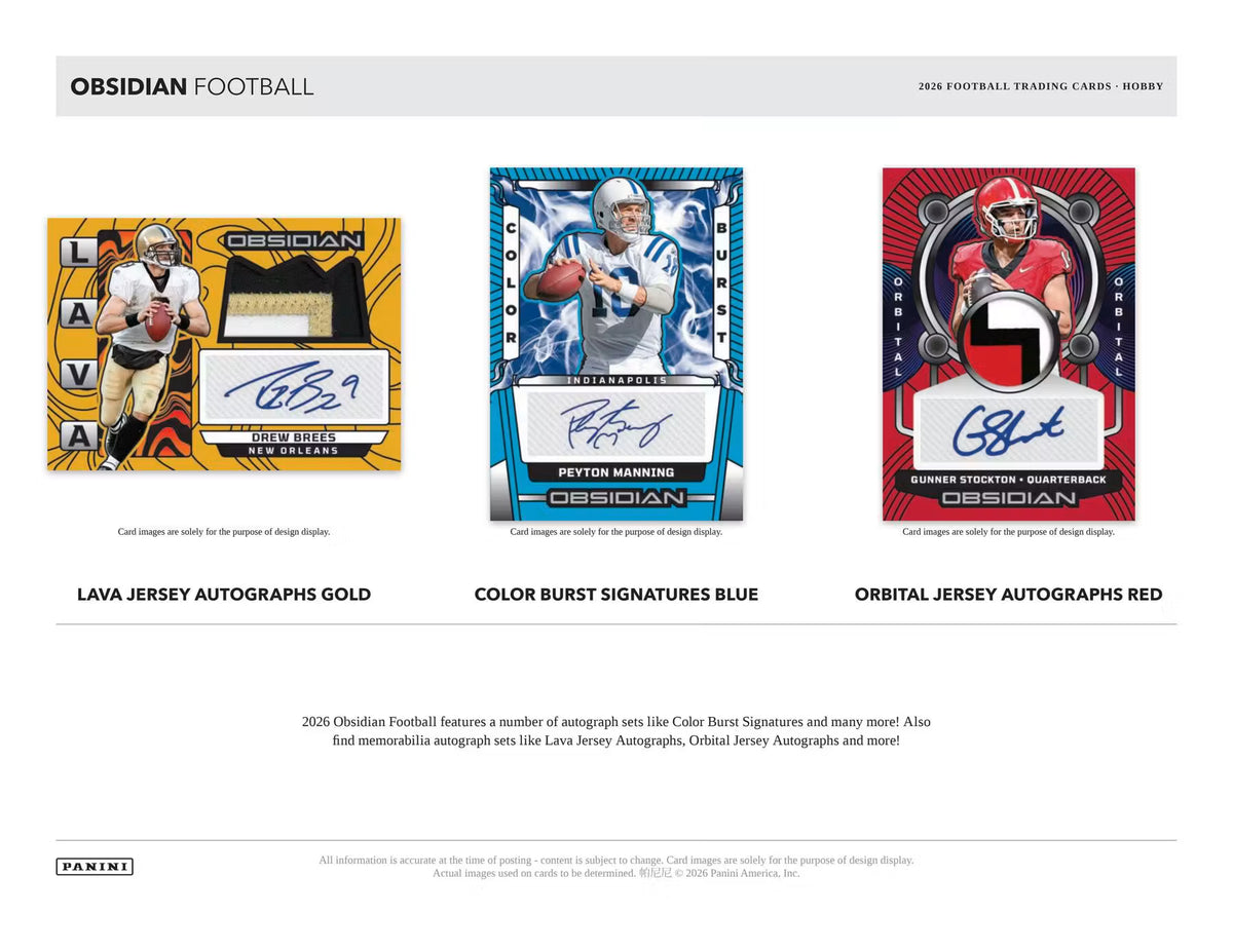 2026 Panini Obsidian Football Hobby Trading Cards