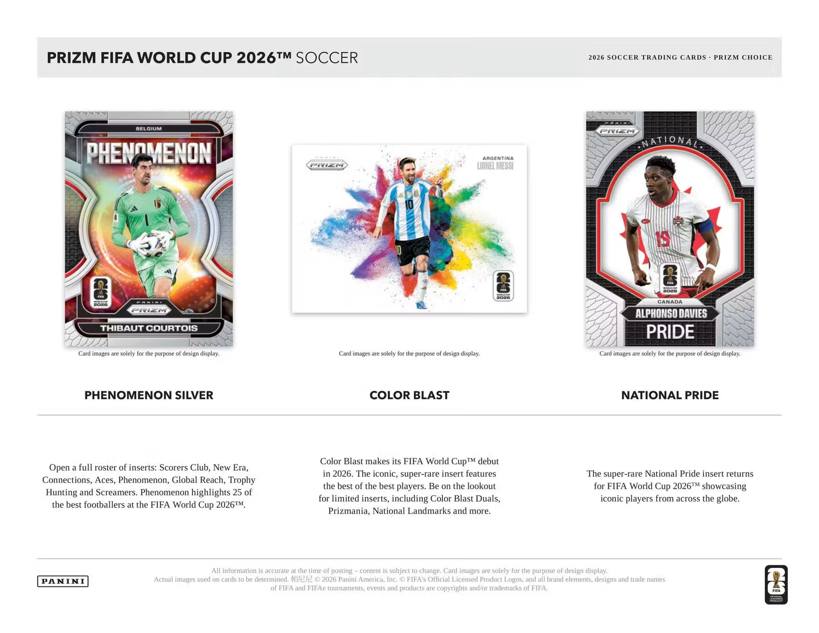 2026 Panini Prizm FIFA World Cup Soccer Choice Trading Cards