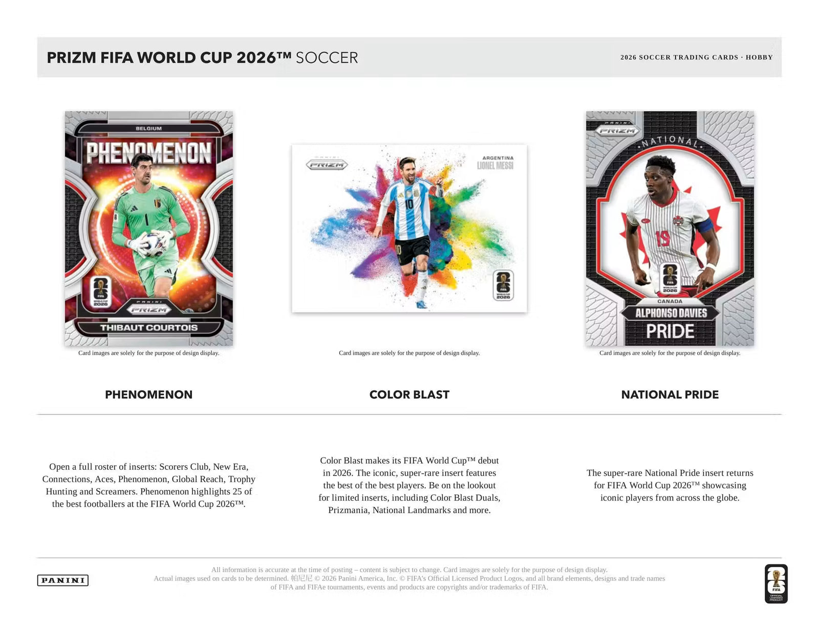 2026 Panini Prizm FIFA World Cup Soccer Hobby Trading Cards