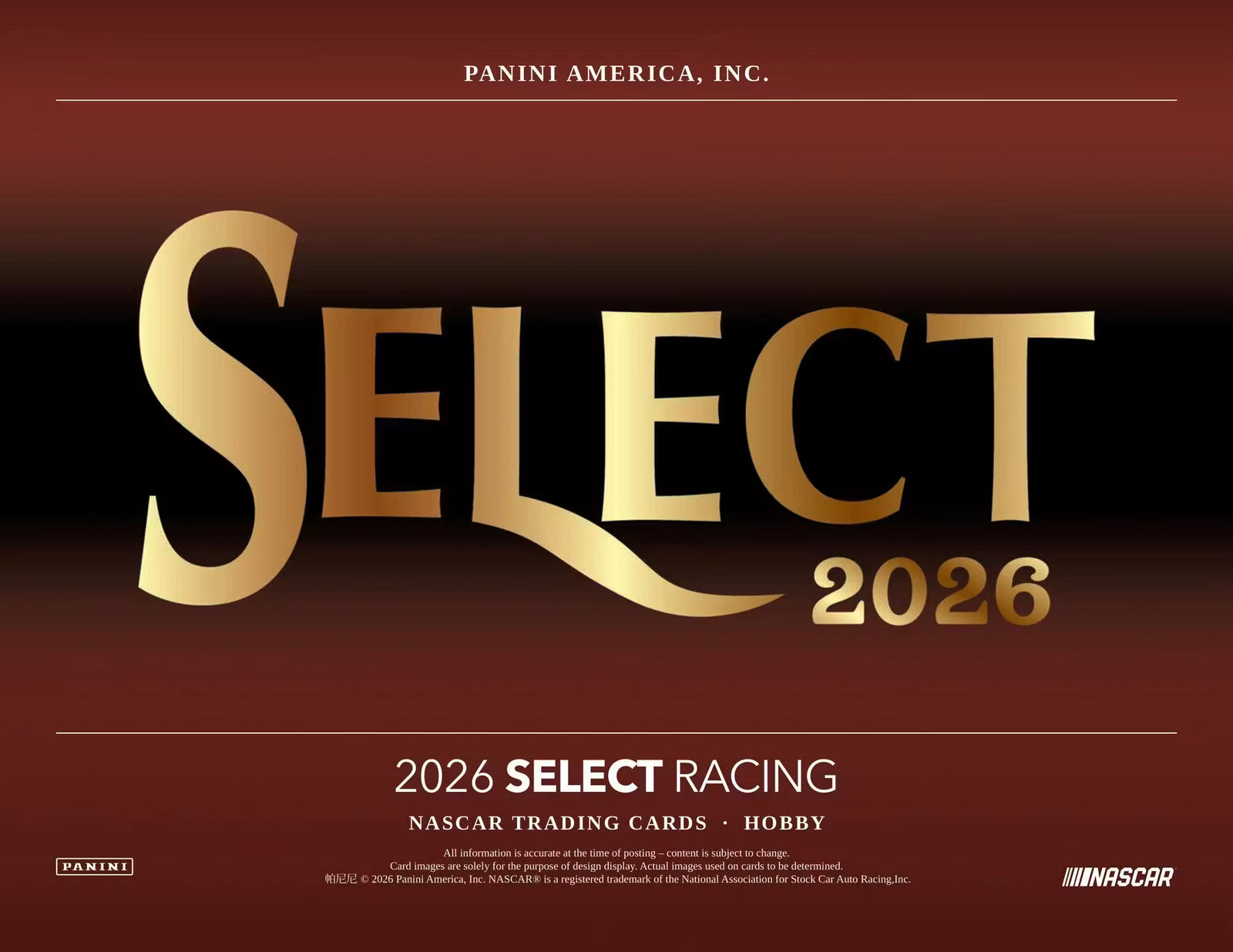 2026 Panini Select NASCAR Racing Hobby Trading Cards