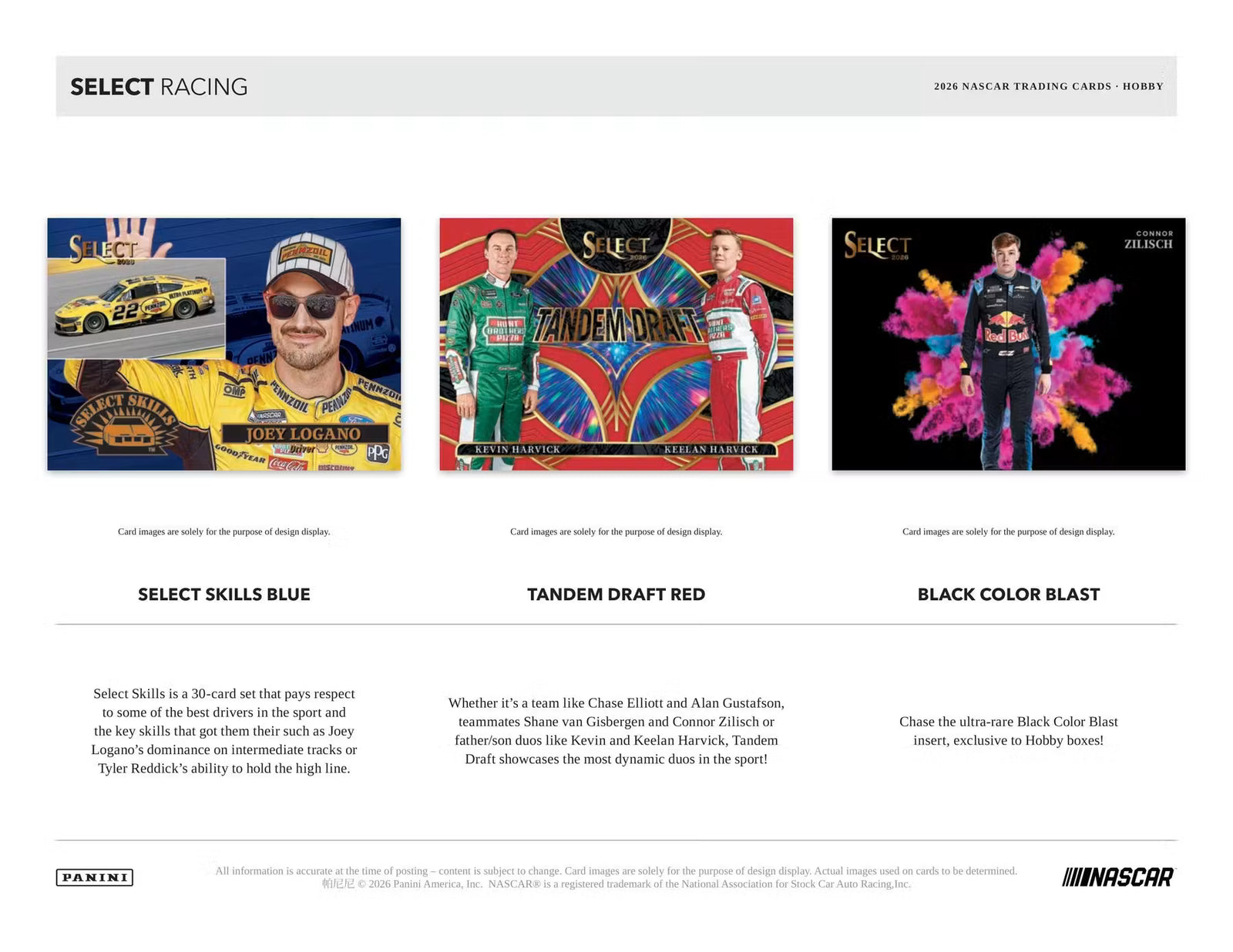 2026 Panini Select NASCAR Racing Hobby Trading Cards
