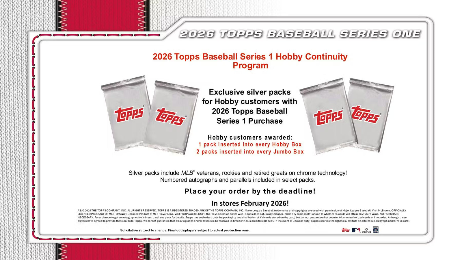 2026 Topps Series 1 Baseball Hobby Jumbo Trading Cards LV