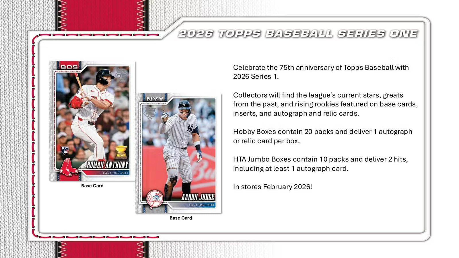 2026 Topps Series 1 Baseball Hobby Jumbo Trading Cards LV