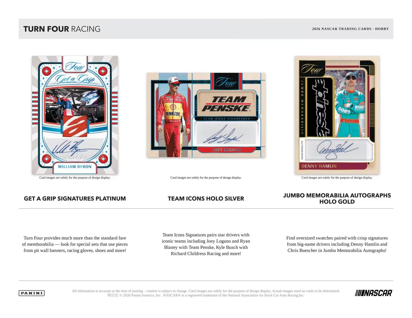2026 Panini Turn Four Racing Hobby Trading Cards