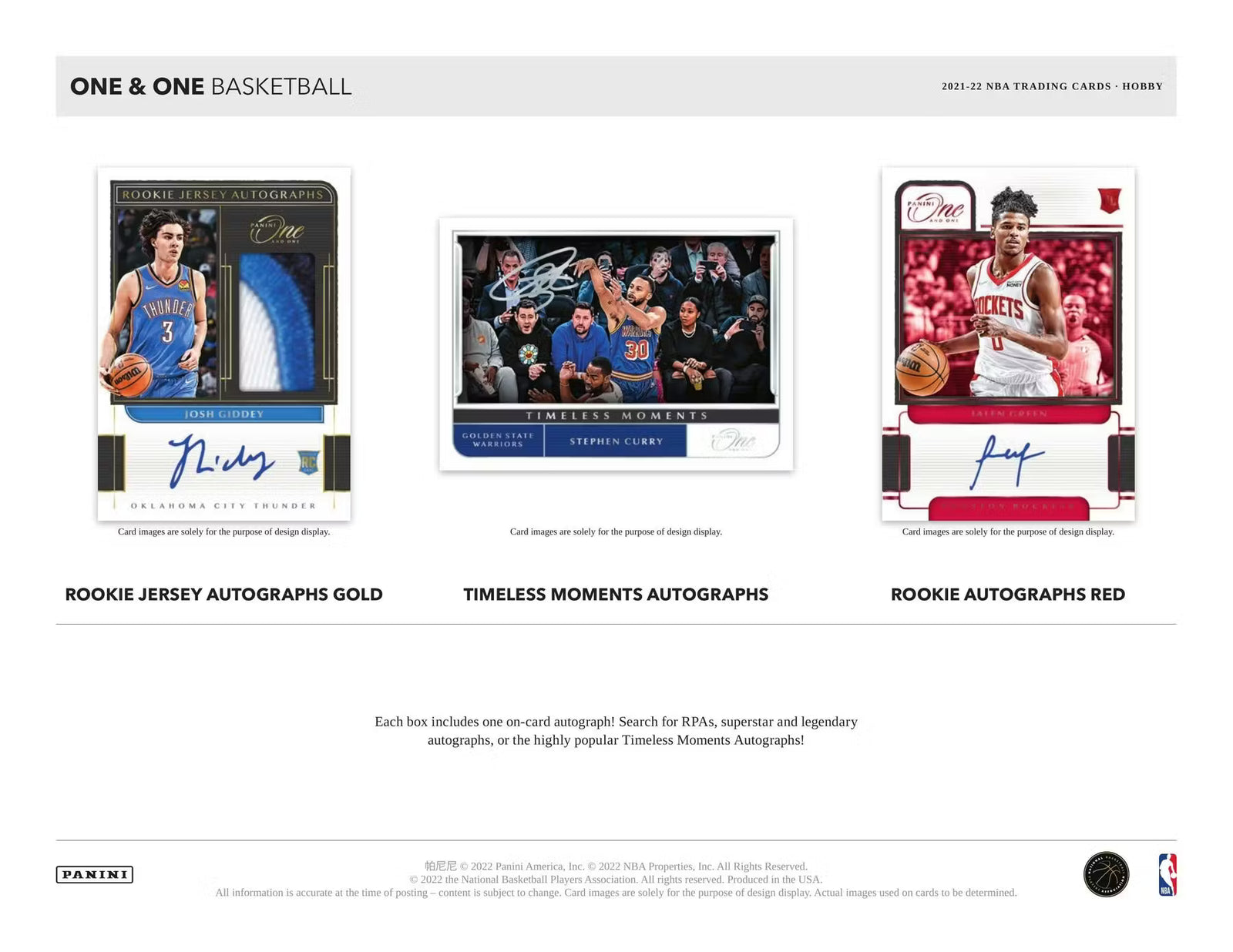 2021-22 Panini One and One Basketball Trading Cards
