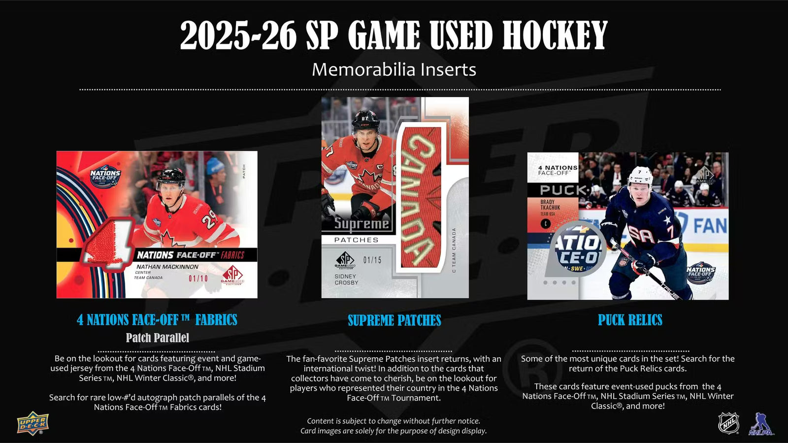 2025-26 Upper Deck SP Game Used Hockey Hobby Trading Cards