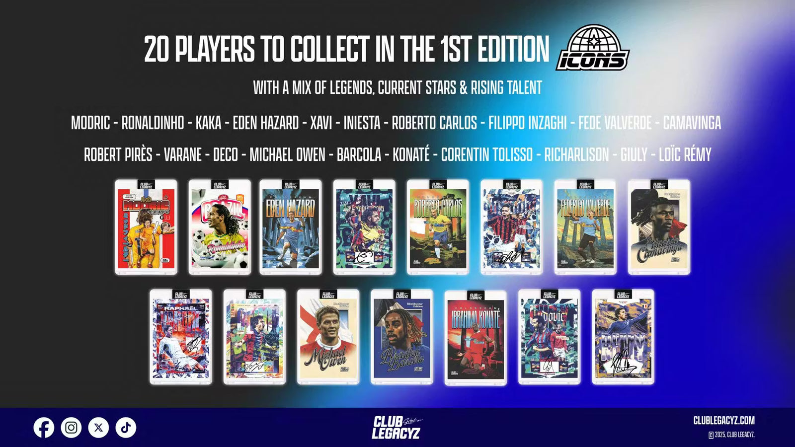 2025 Club Legacyz Icons Soccer First Edition Hobby Trading Cards LV