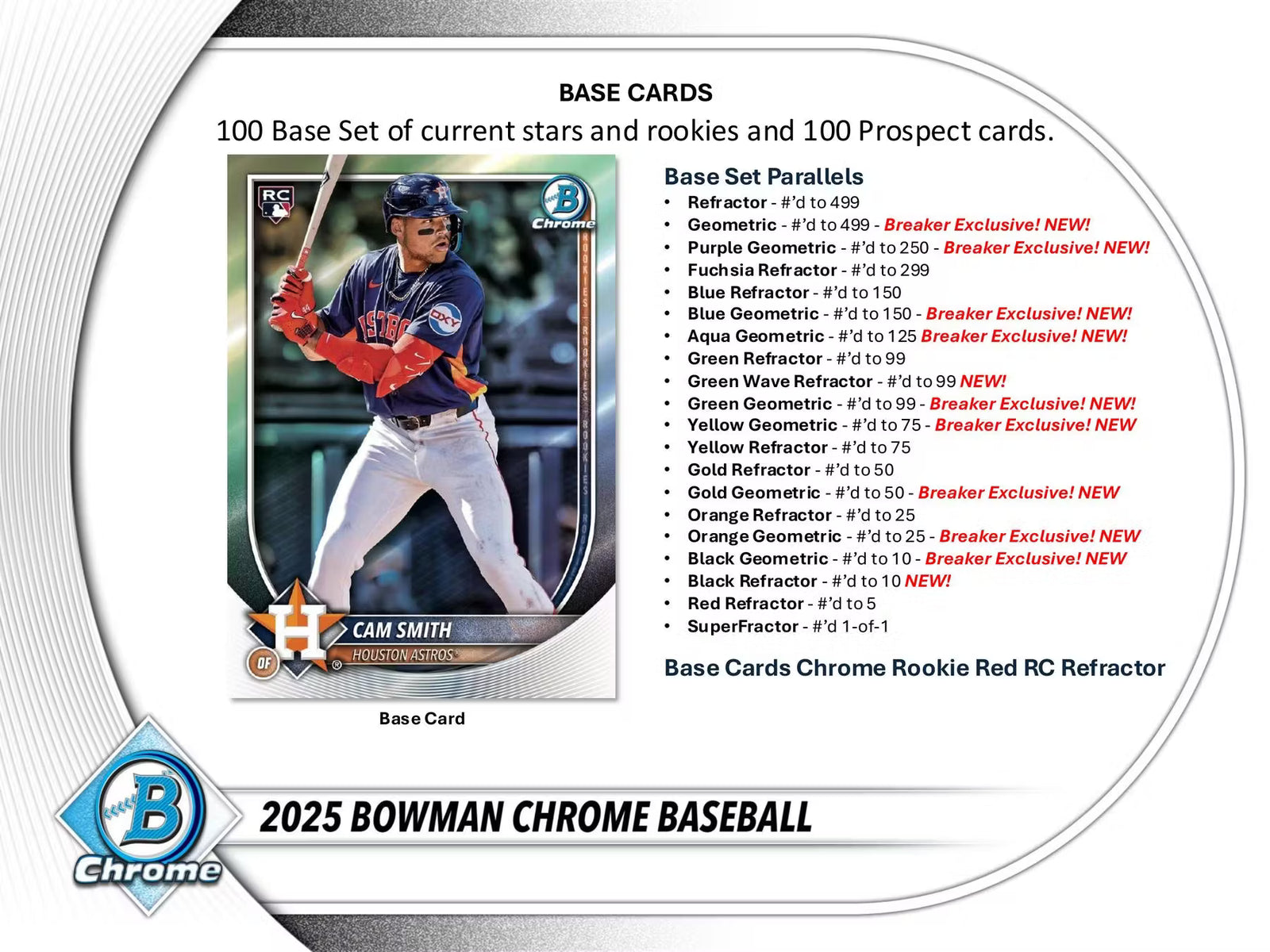 2025 Topps Bowman Chrome Baseball Breaker Delight Trading Cards