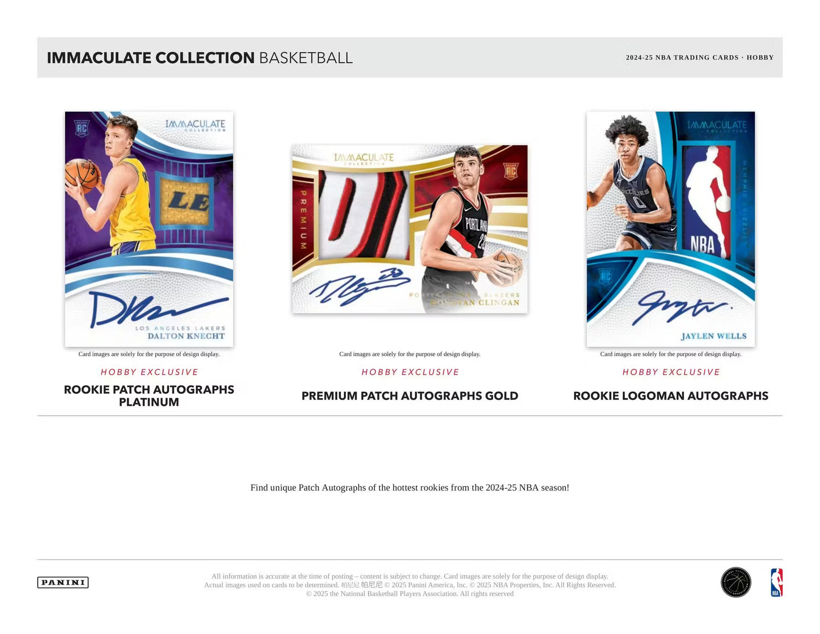 2024-25 Panini Immaculate Basketball FOTL Trading Cards