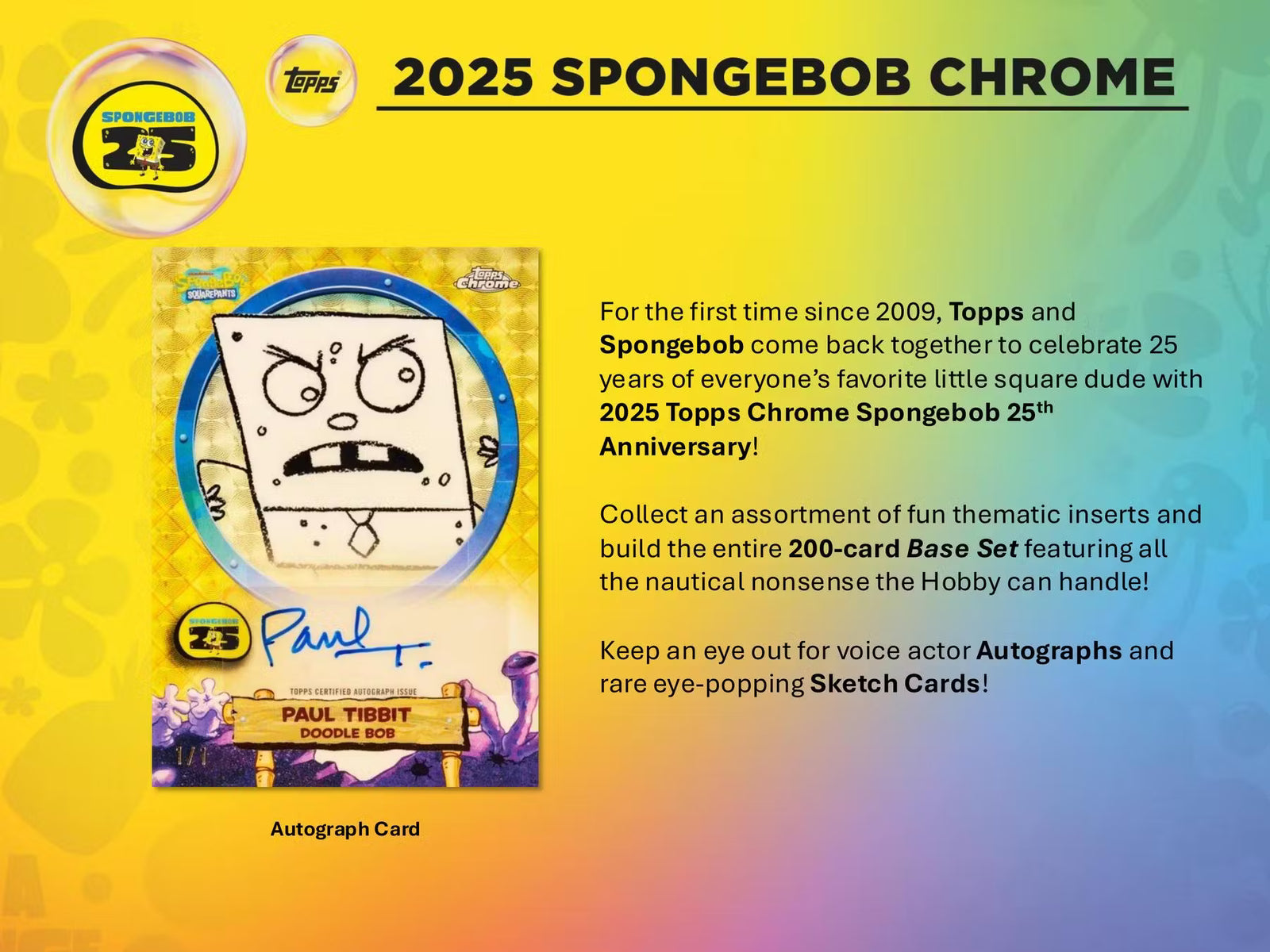 2025 Topps Chrome Spongebob Squarepants 25th Anniversary Hobby Trading Cards