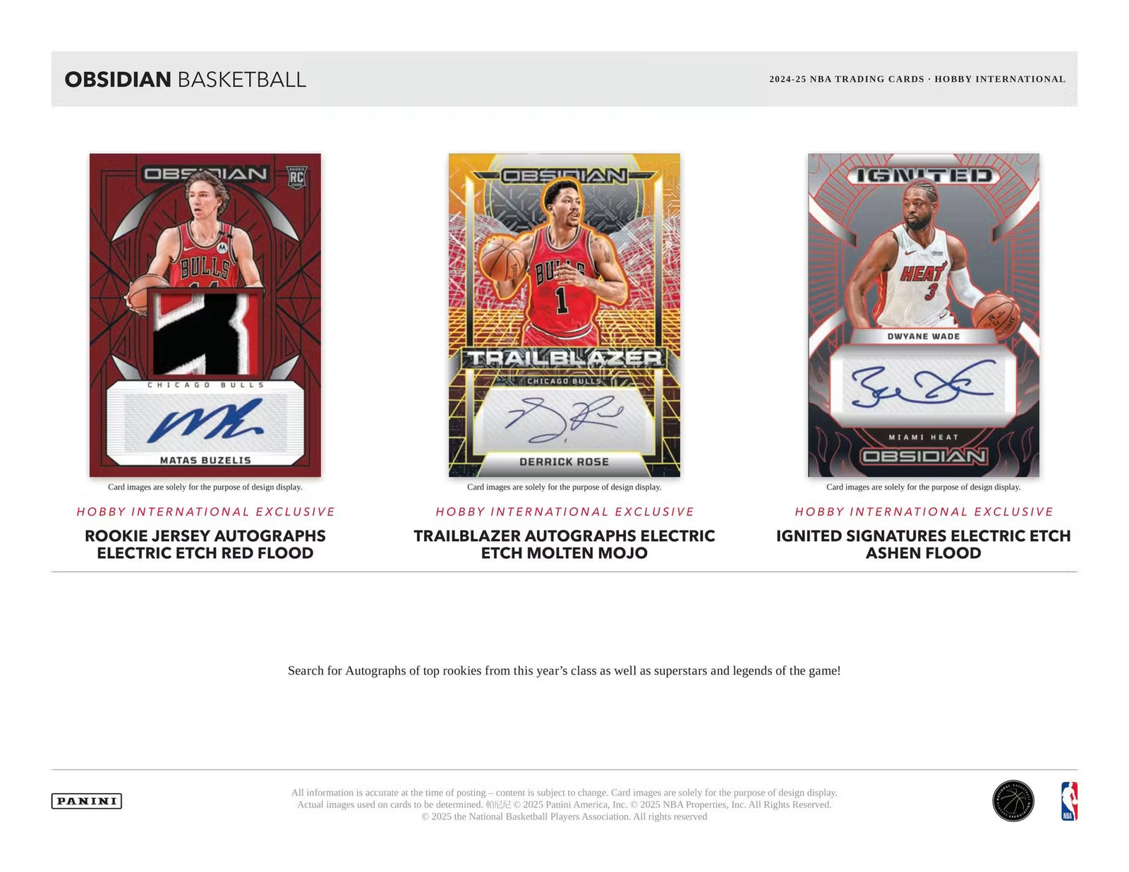 2024-25 Panini Obsidian Basketball International Hobby Trading Cards