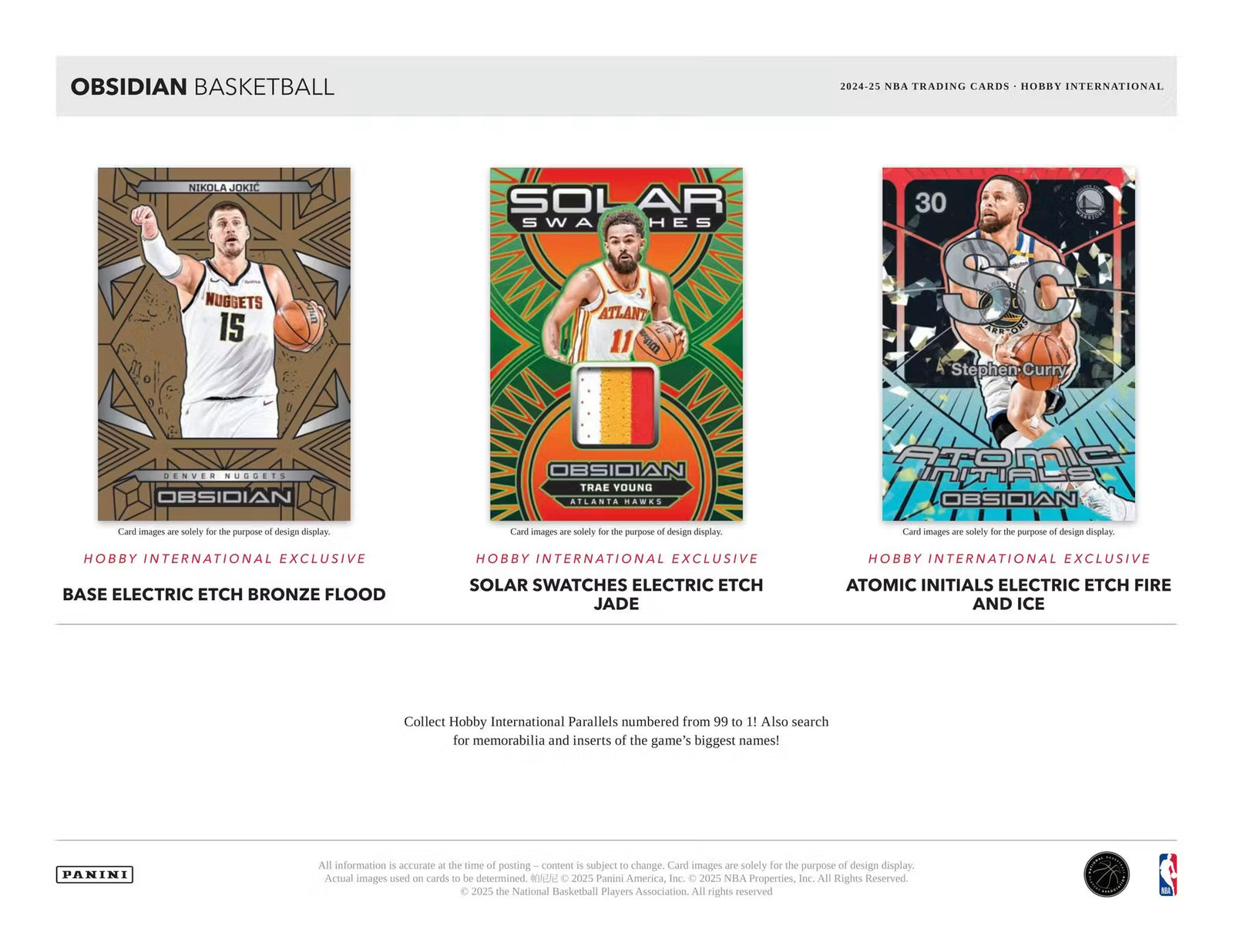 2024-25 Panini Obsidian Basketball International Hobby Trading Cards