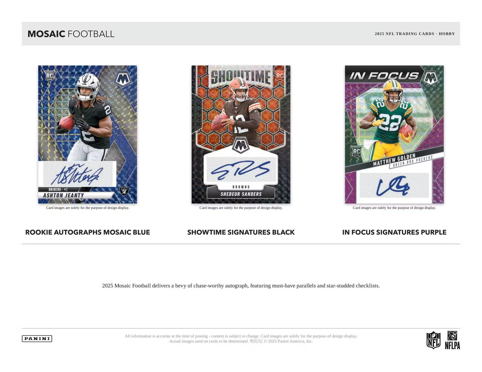 2025 Panini Mosaic Football FOTL Trading Cards