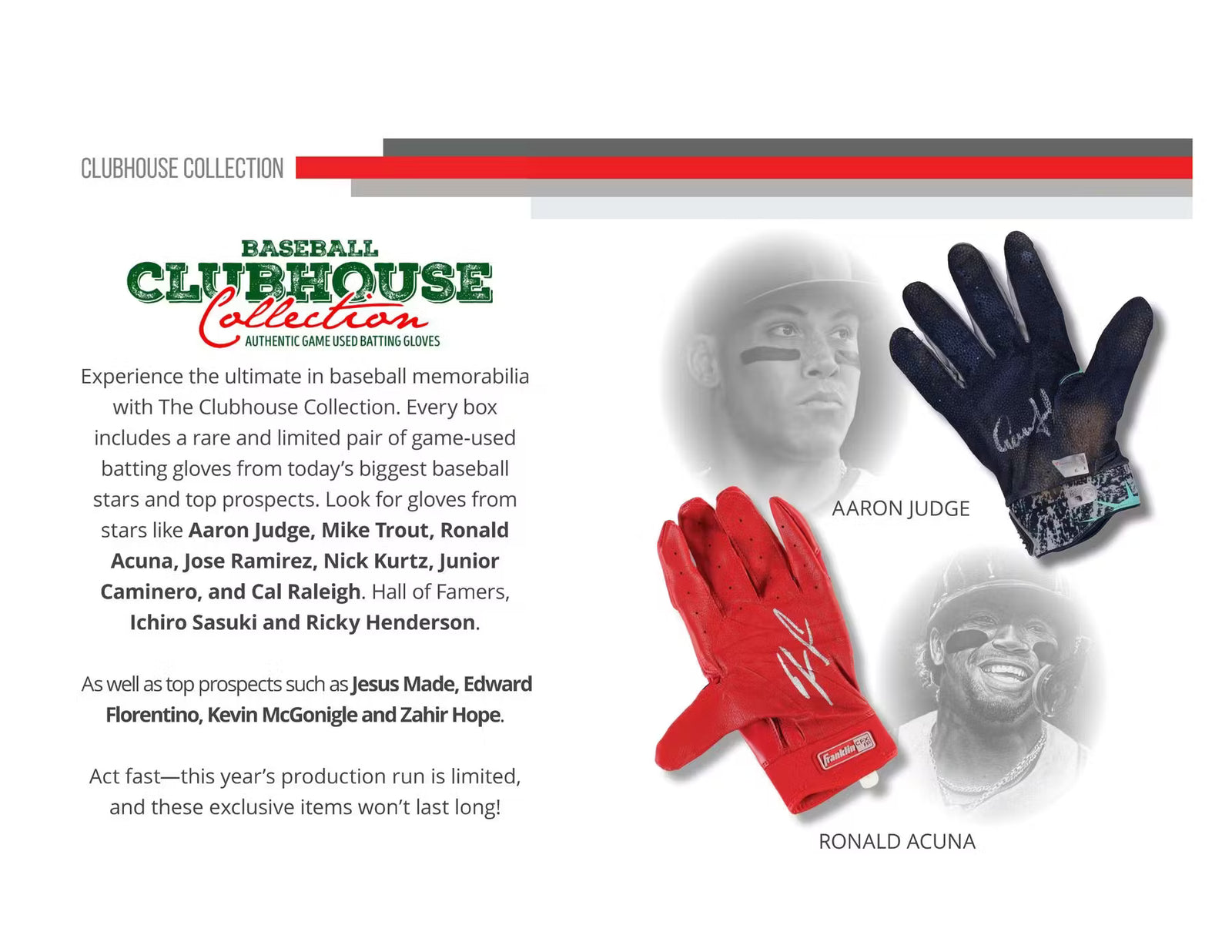 2025 Onyx Clubhouse Collection Baseball Game Used Batting Glove