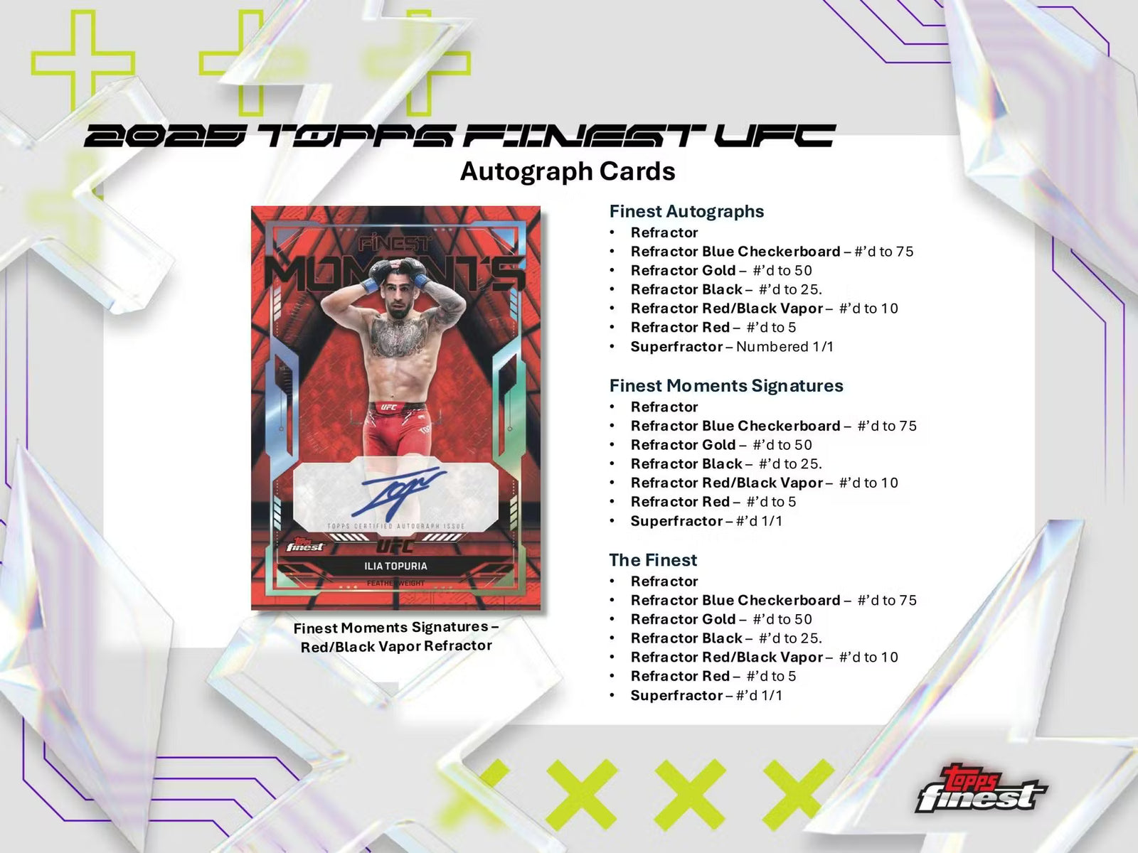 2025 Topps Finest UFC Hobby Trading Cards LV