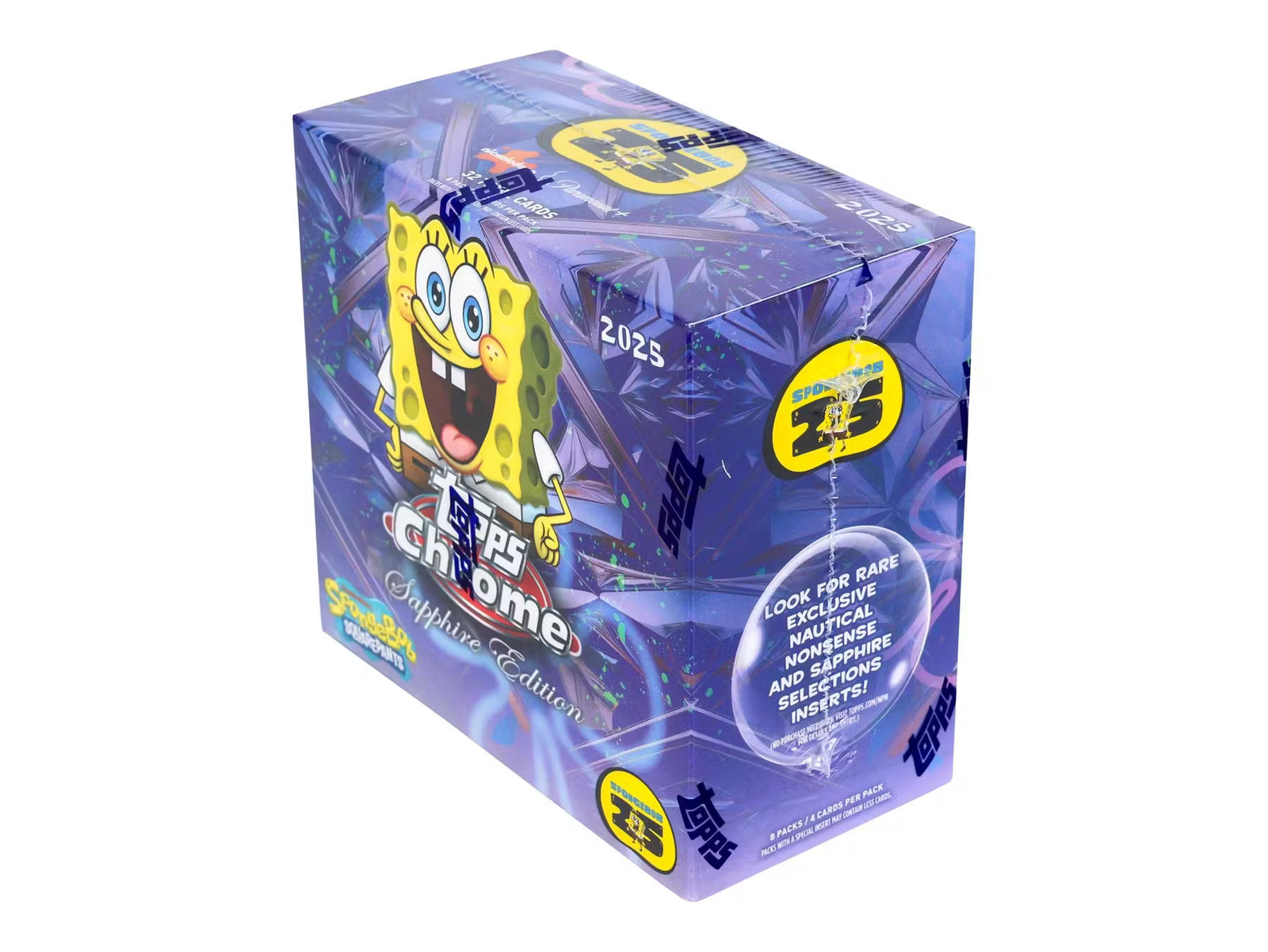 2025 Topps Chrome Spongebob Squarepants 25th Anniversary Sapphire Edition Trading Cards