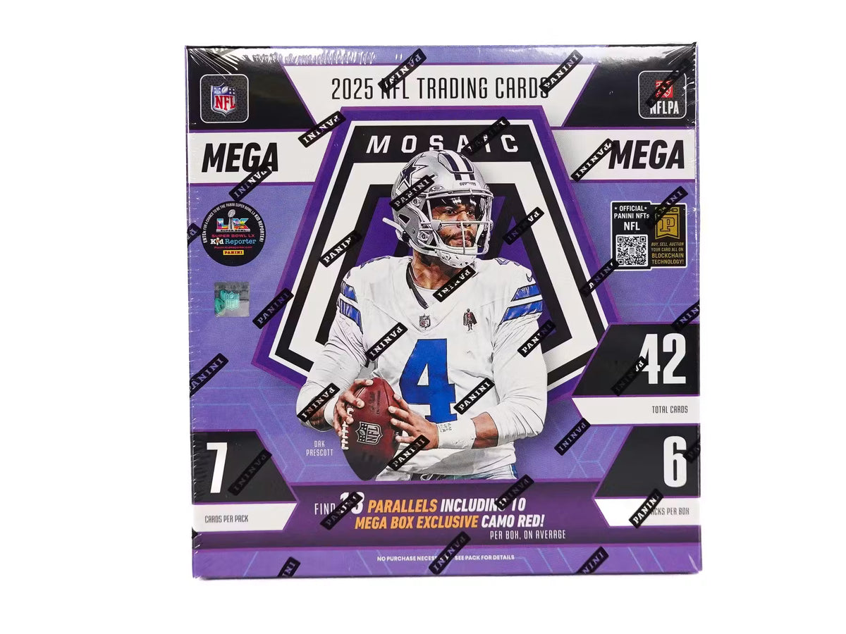 2025 Panini Mosaic Football Mega Hobby Camo Red Parallels Trading Cards