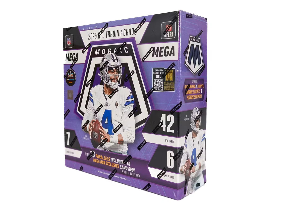 2025 Panini Mosaic Football Mega Hobby Camo Red Parallels Trading Cards