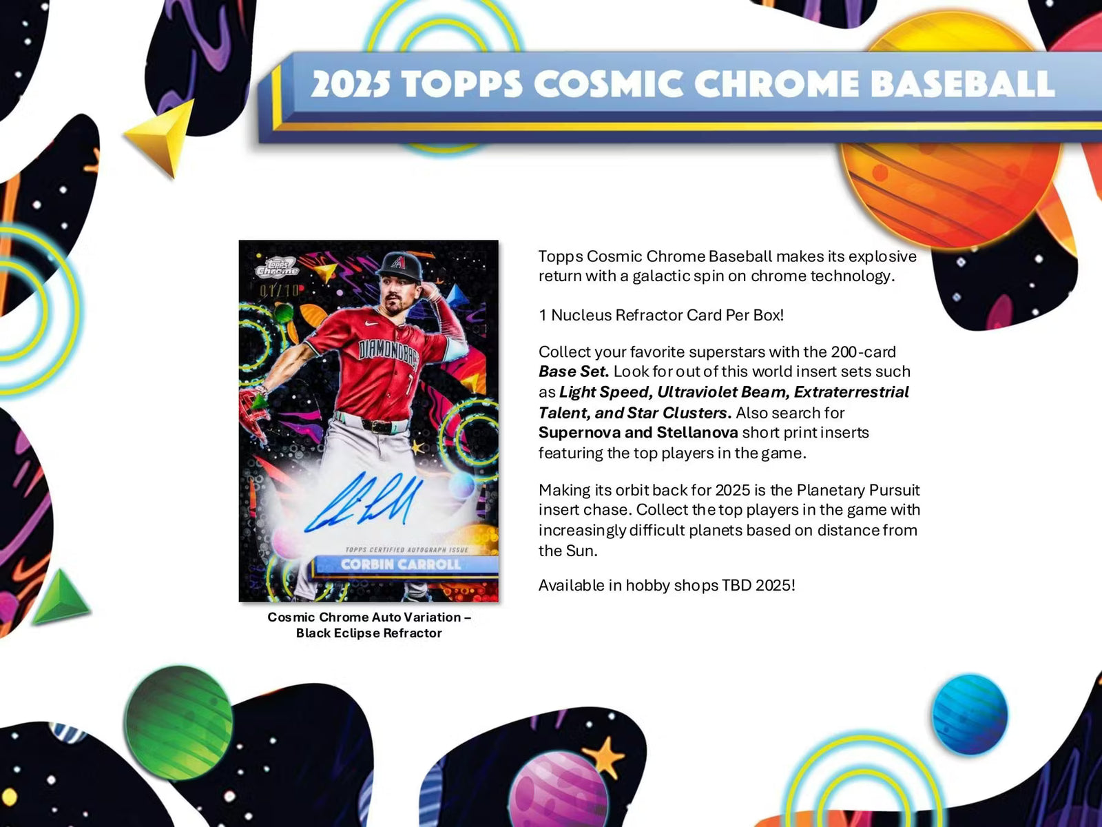 2025 Topps Cosmic Chrome Baseball Hobby Trading Cards