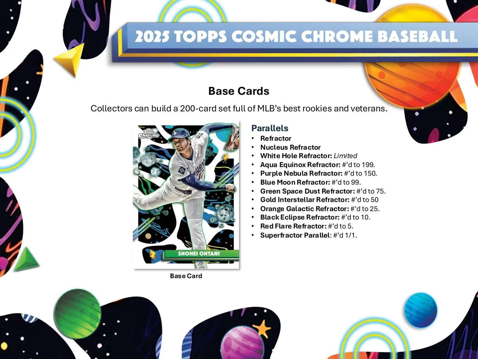 2025 Topps Cosmic Chrome Baseball Hobby Trading Cards