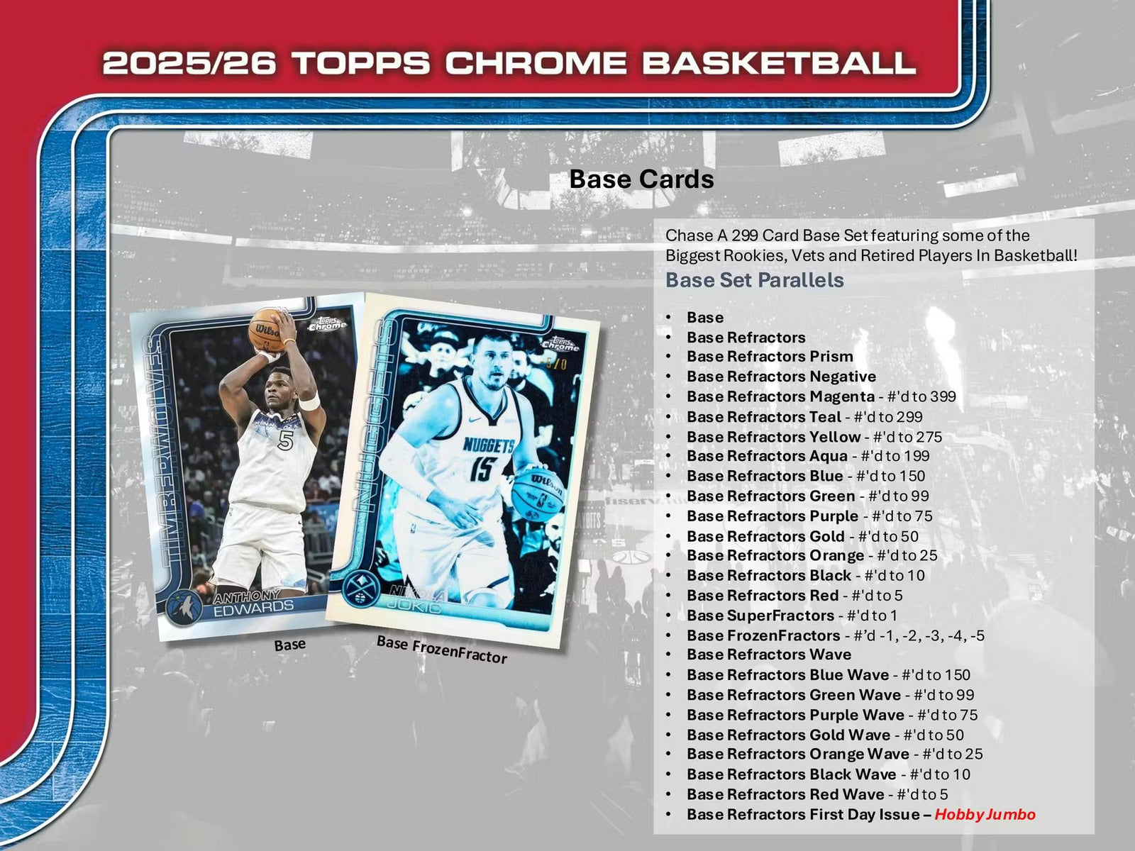 2025-26 Topps Chrome Basketball Mega Trading Cards LV