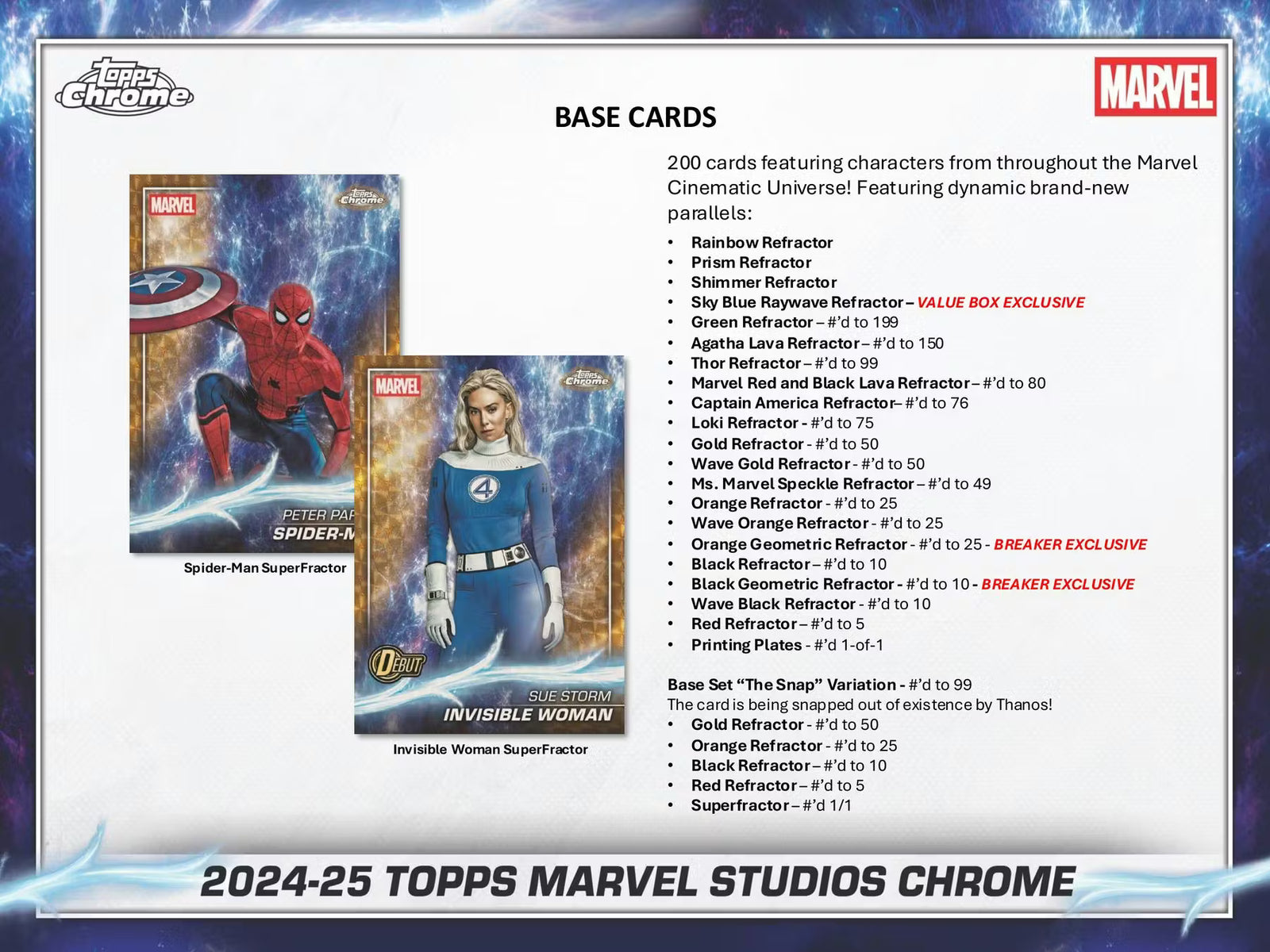 2025 Topps Chrome Marvel Studios Breaker Delight Trading Cards
