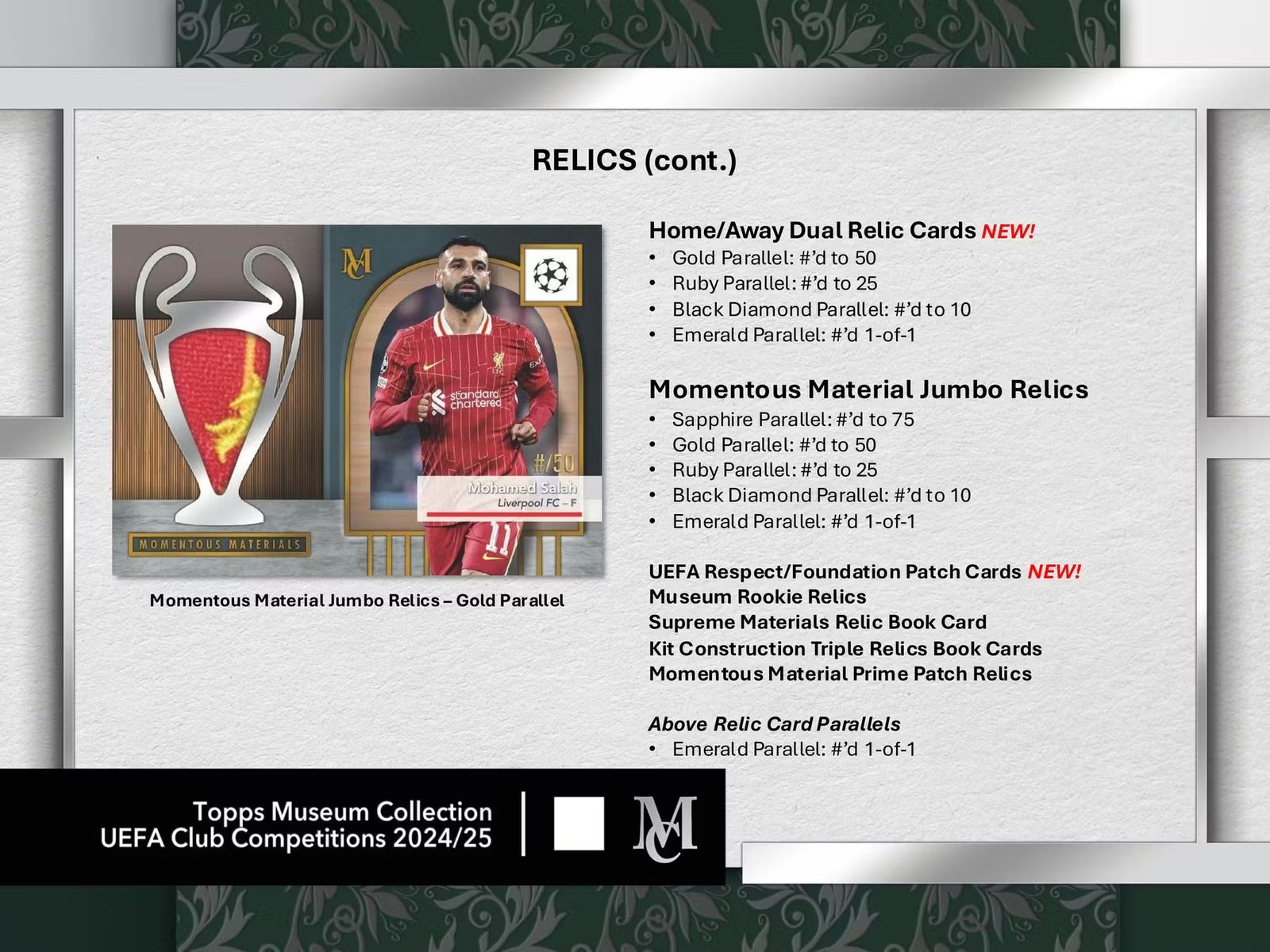 2025 Topps UEFA Club Competitions Museum Collection Hat Trick Hobby Trading Cards