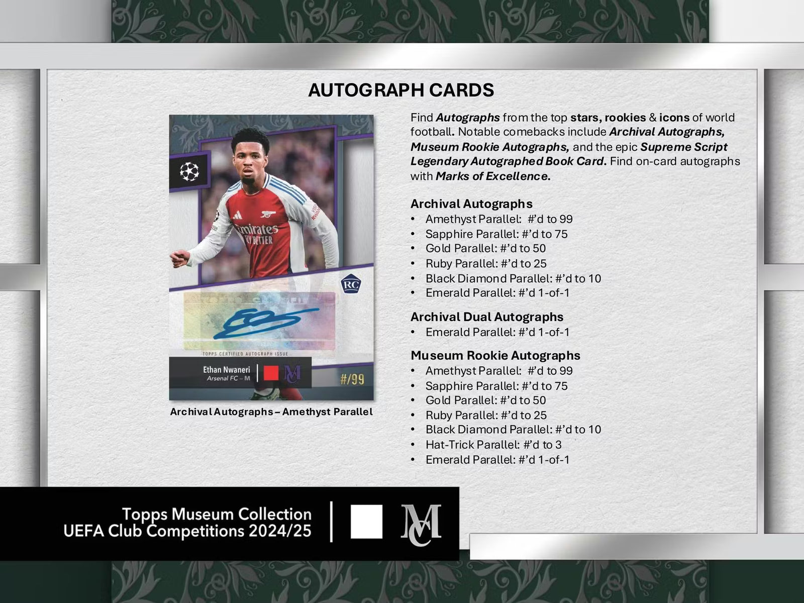 2025 Topps UEFA Club Competitions Museum Collection Hat Trick Hobby Trading Cards