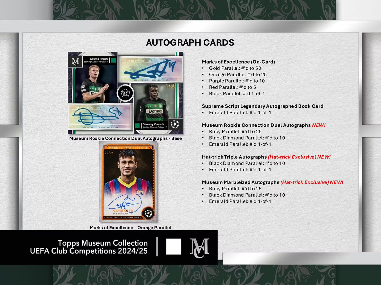 2025 Topps UEFA Club Competitions Museum Collection Hat Trick Hobby Trading Cards
