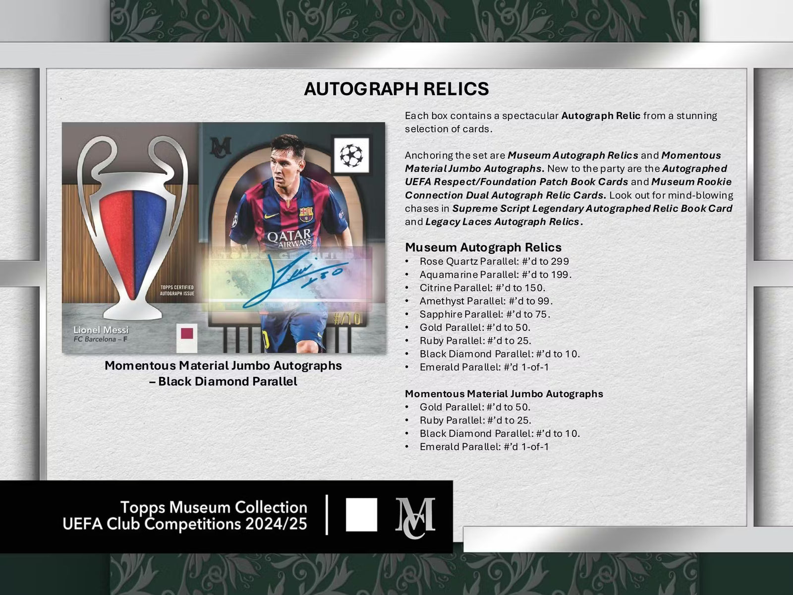 2025 Topps UEFA Club Competitions Museum Collection Hat Trick Hobby Trading Cards