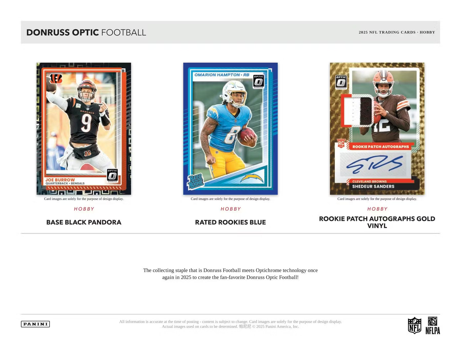 2025 Panini Donruss Optic Football Hobby Trading Cards