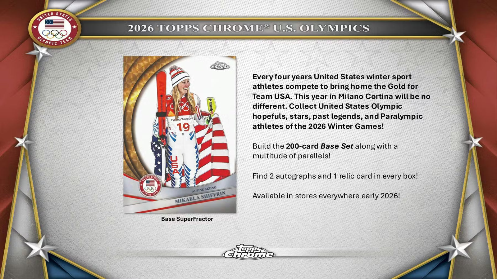 2026 Topps Chrome U.S. Olympics Hobby Trading Cards