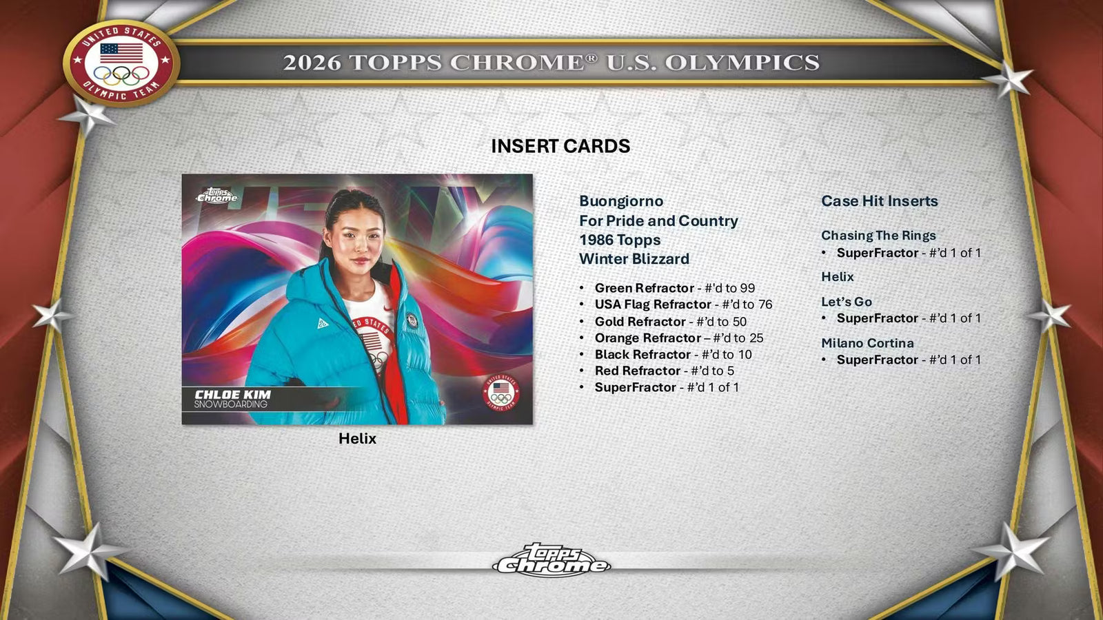 2026 Topps Chrome U.S. Olympics Hobby Trading Cards