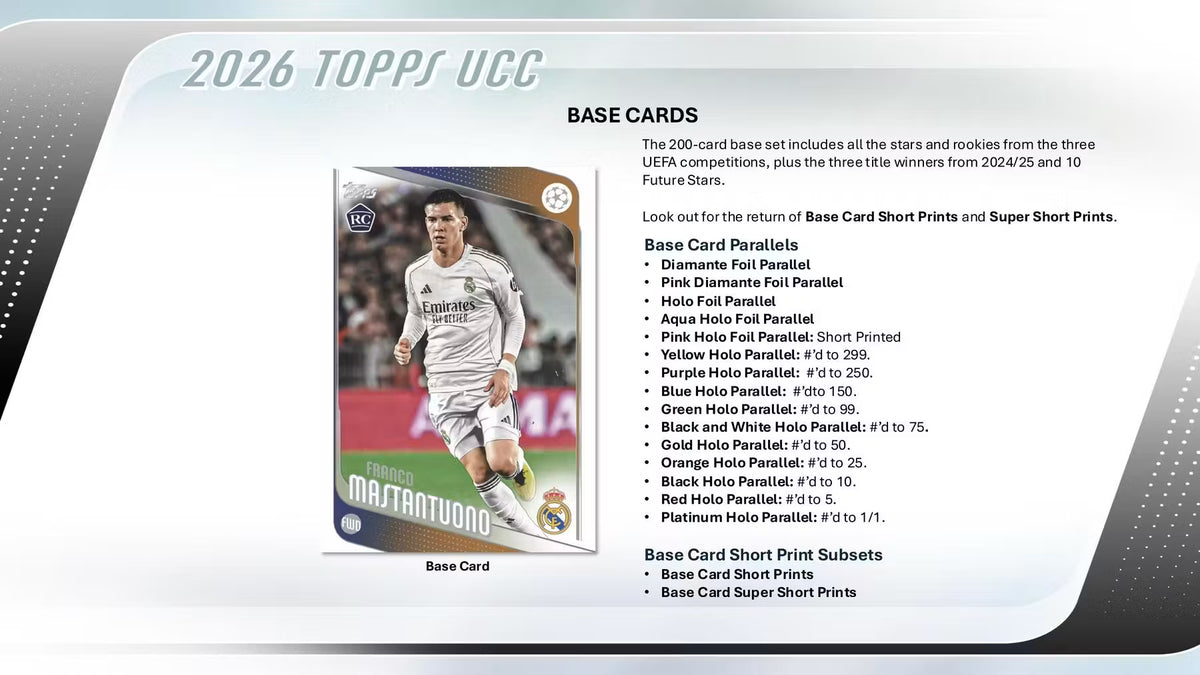 2025-26 Topps UEFA Club Competitions Soccer Hanger Trading Cards LV
