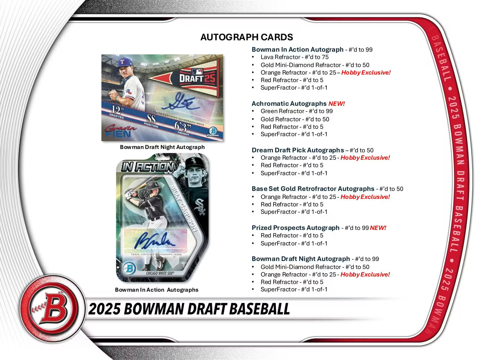 2025 Topps Bowman Draft Baseball Hobby Jumbo Trading Cards