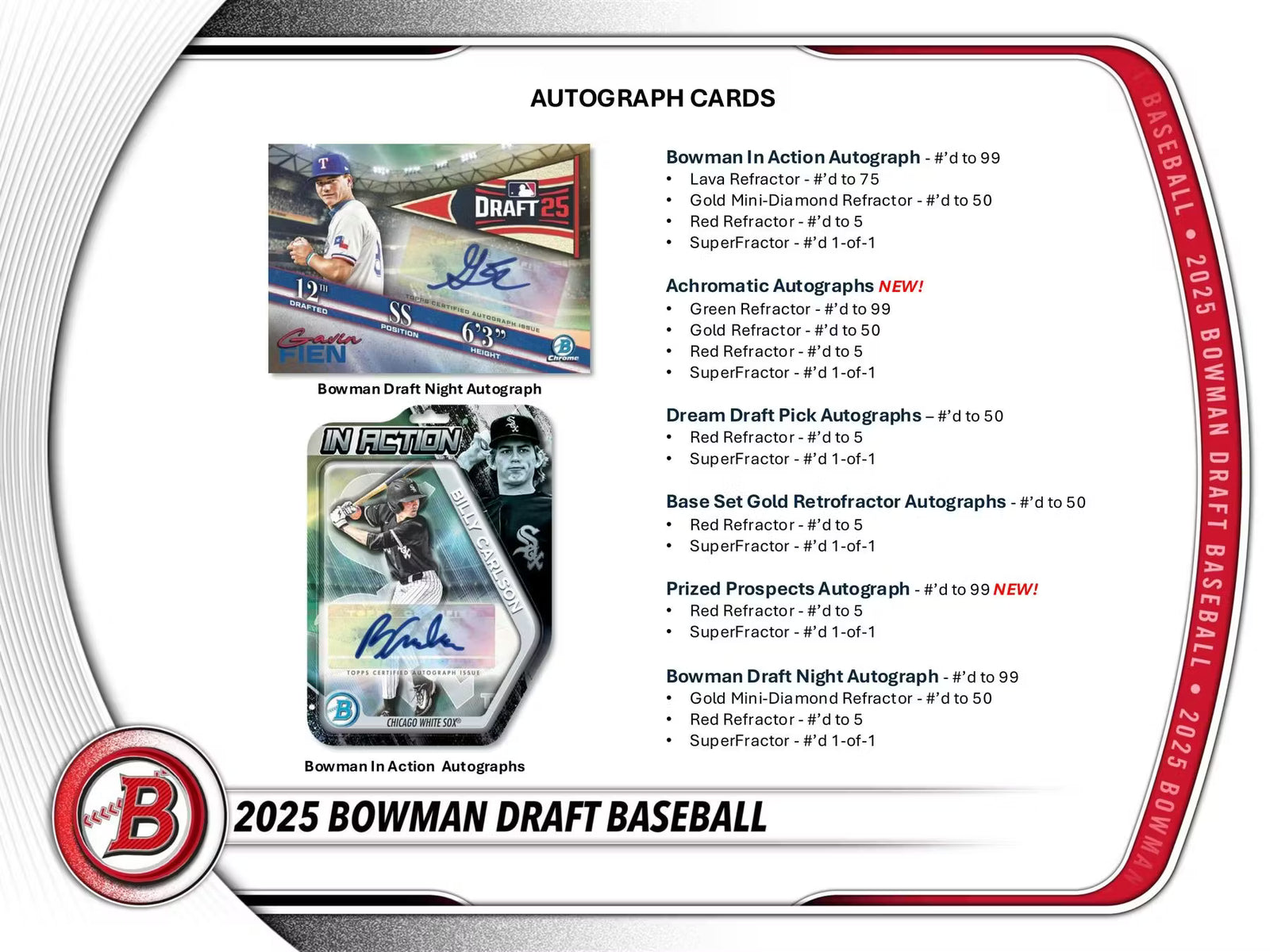 2025 Topps Bowman Draft Baseball Super Jumbo Trading Cards