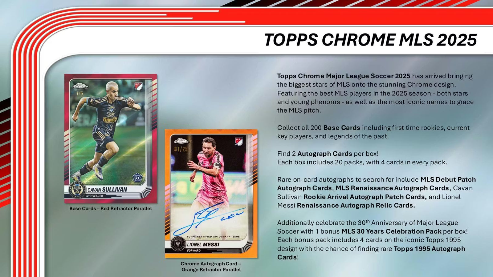 2025 Topps Chrome MLS Major League Soccer Hobby Trading Cards LV
