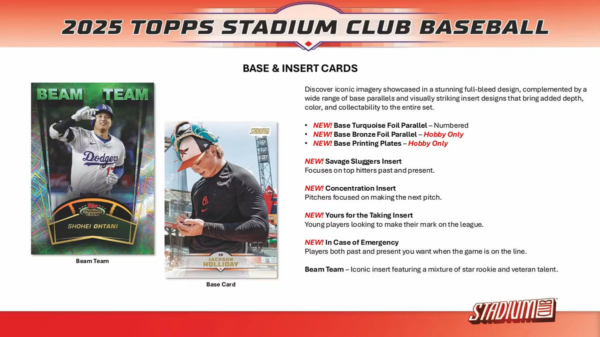 2025 Topps Stadium Club Baseball Hobby Trading Cards