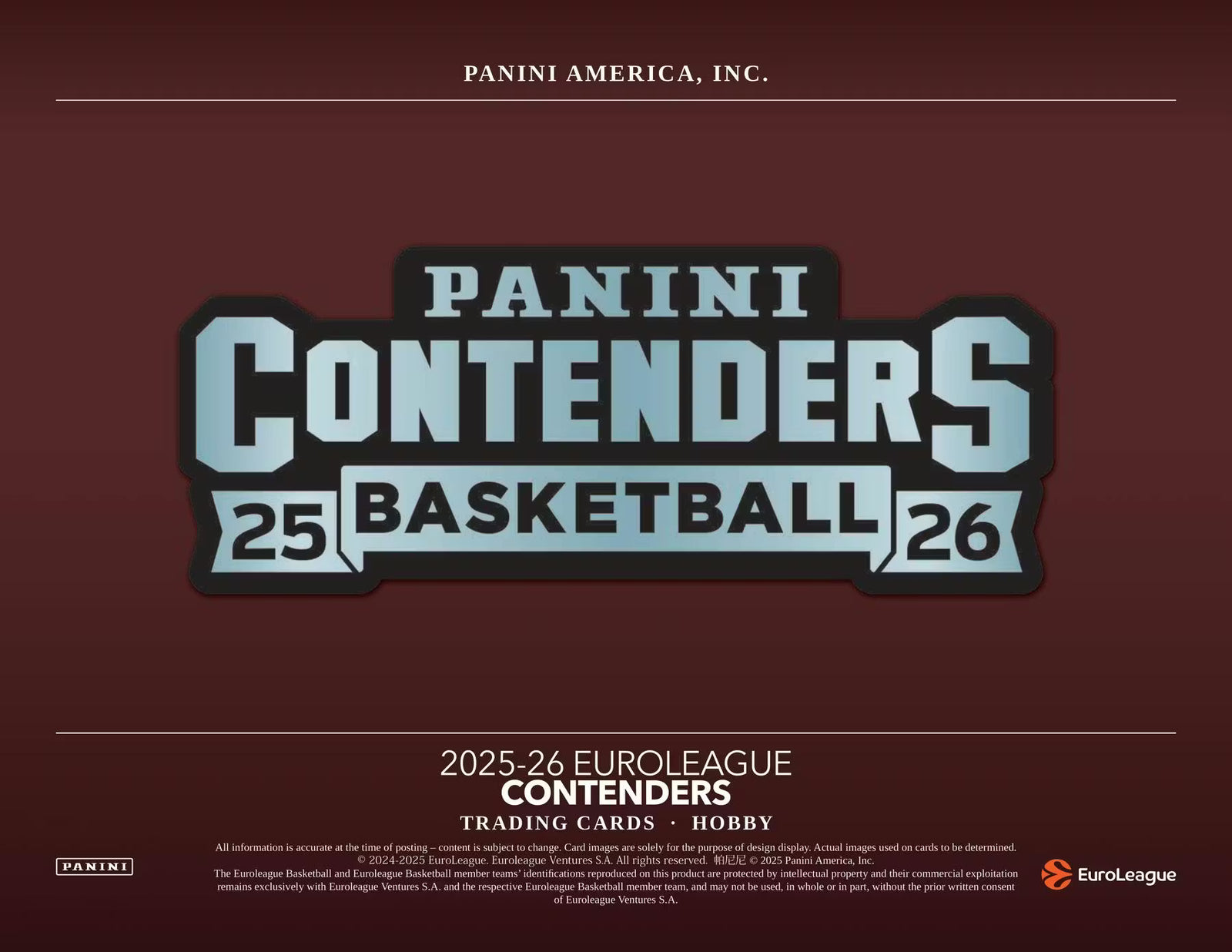 2025-26 Panini Contenders EuroLeague Basketball Hobby Trading Cards