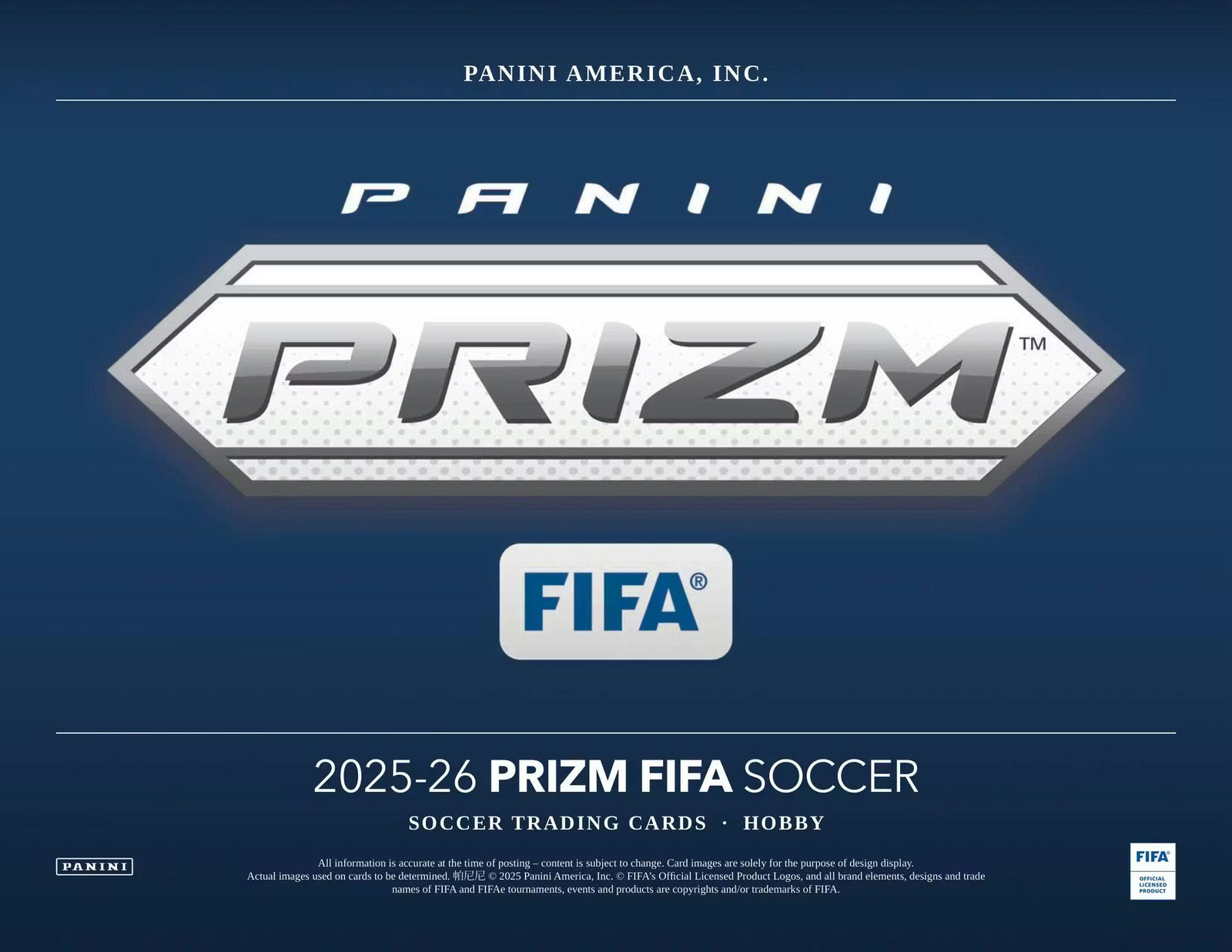 2025-26 Panini Prizm FIFA Soccer Hobby Trading Cards