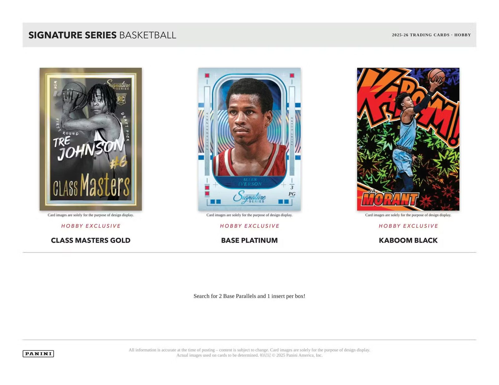 25-26 Panini Signature Series Basketball Trading Cards