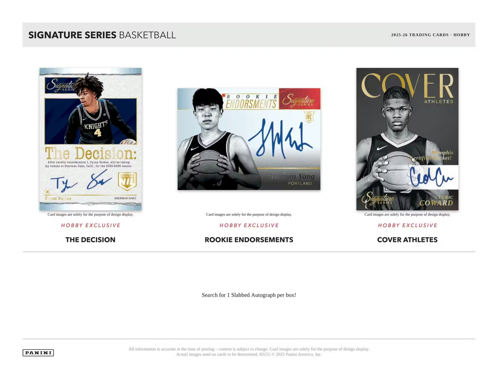 25-26 Panini Signature Series Basketball Trading Cards