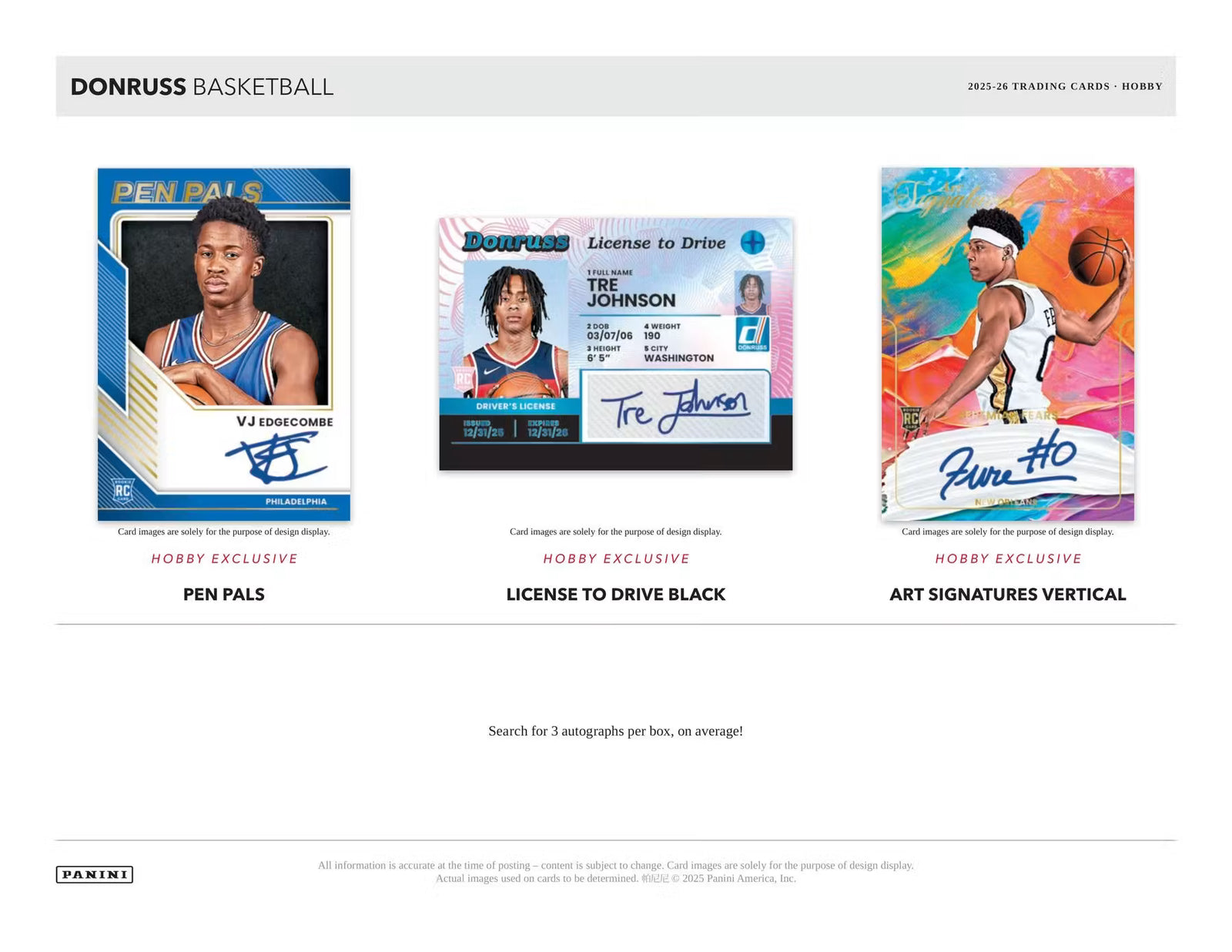 2025-26 Panini Donruss Basketball Hobby Trading Cards