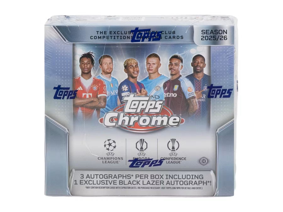 2025-26 Topps Chrome UEFA Club Competitions Soccer Jumbo Trading Cards