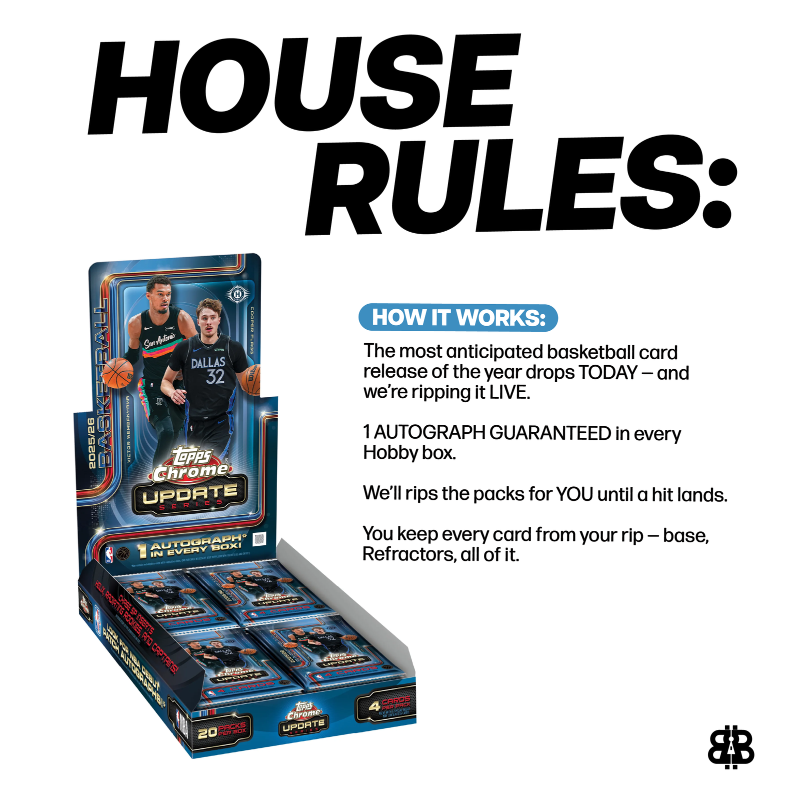 RIP TIL YOU HIT | 2025-26 Topps Chrome Update Basketball Hobby - 1 Auto GUARANTEED
