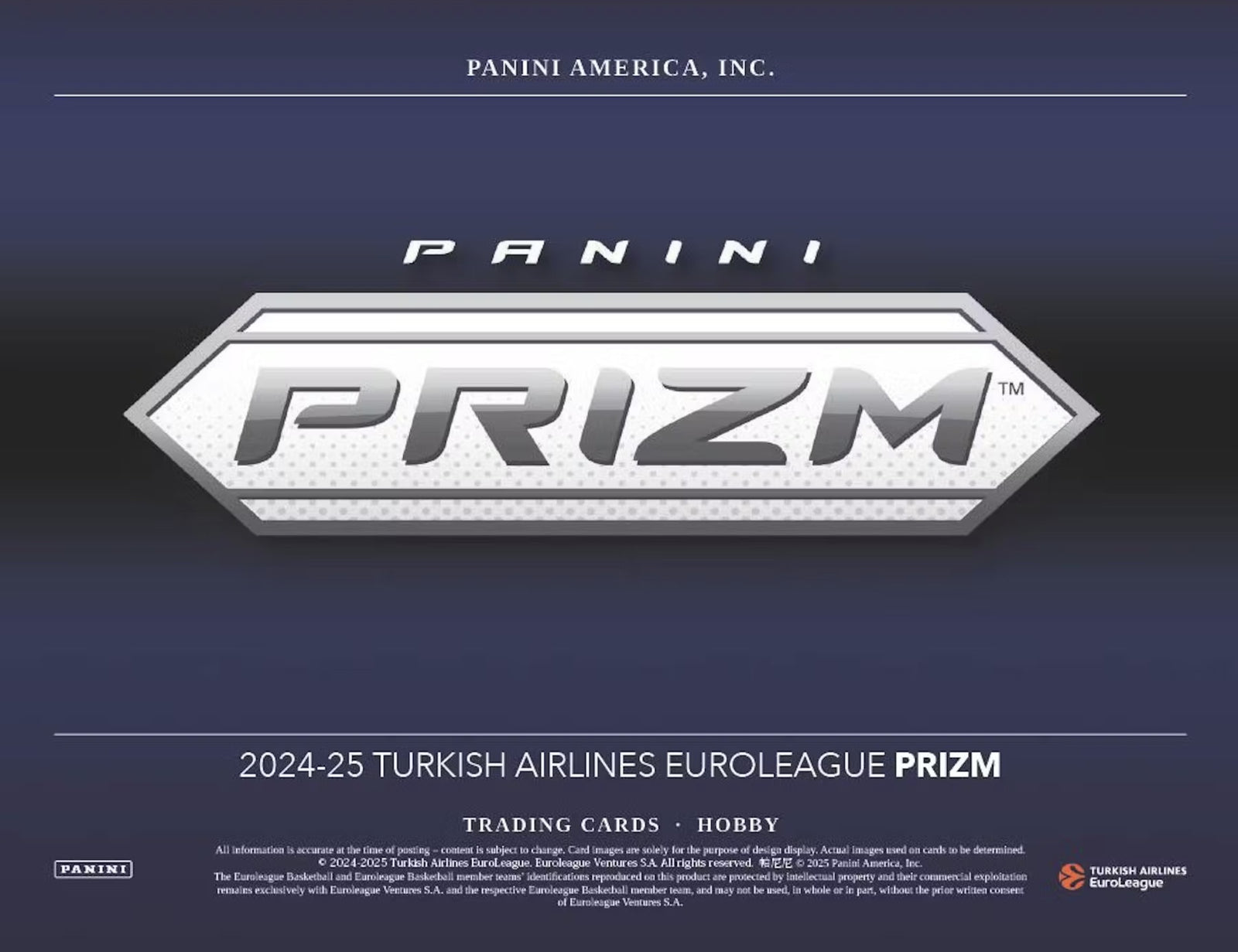 2024-25 Panini Prizm Turkish Airlines Euro League Basketball Hobby Trading Cards