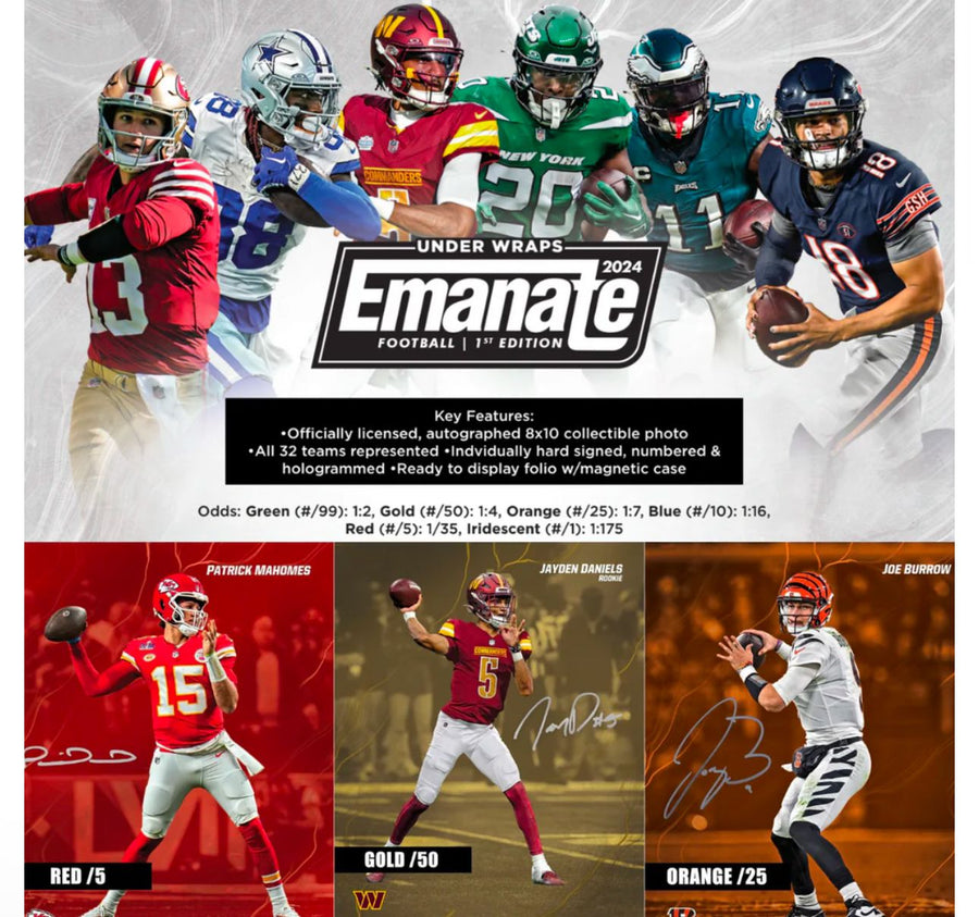 2024 Fanatics Under Wraps Emanate Football Autographed Photo