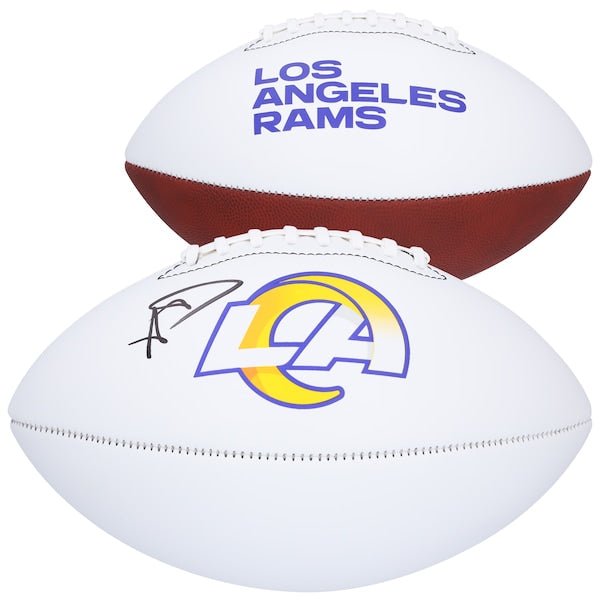Aaron Donald Los Angeles Rams Autographed Fanatics Authentic Franklin White Panel Football - The Ballers Bank