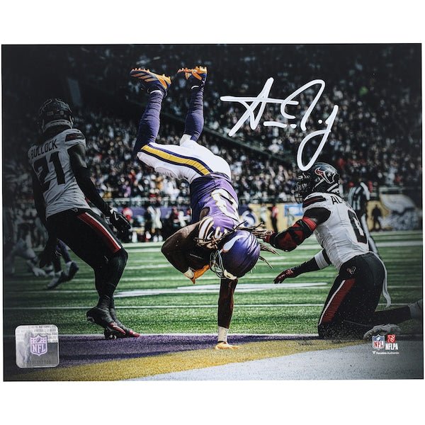 Aaron Jones Minnesota Vikings Autographed 8" x 10" Touchdown Flip Spotlight Photograph - The Ballers Bank
